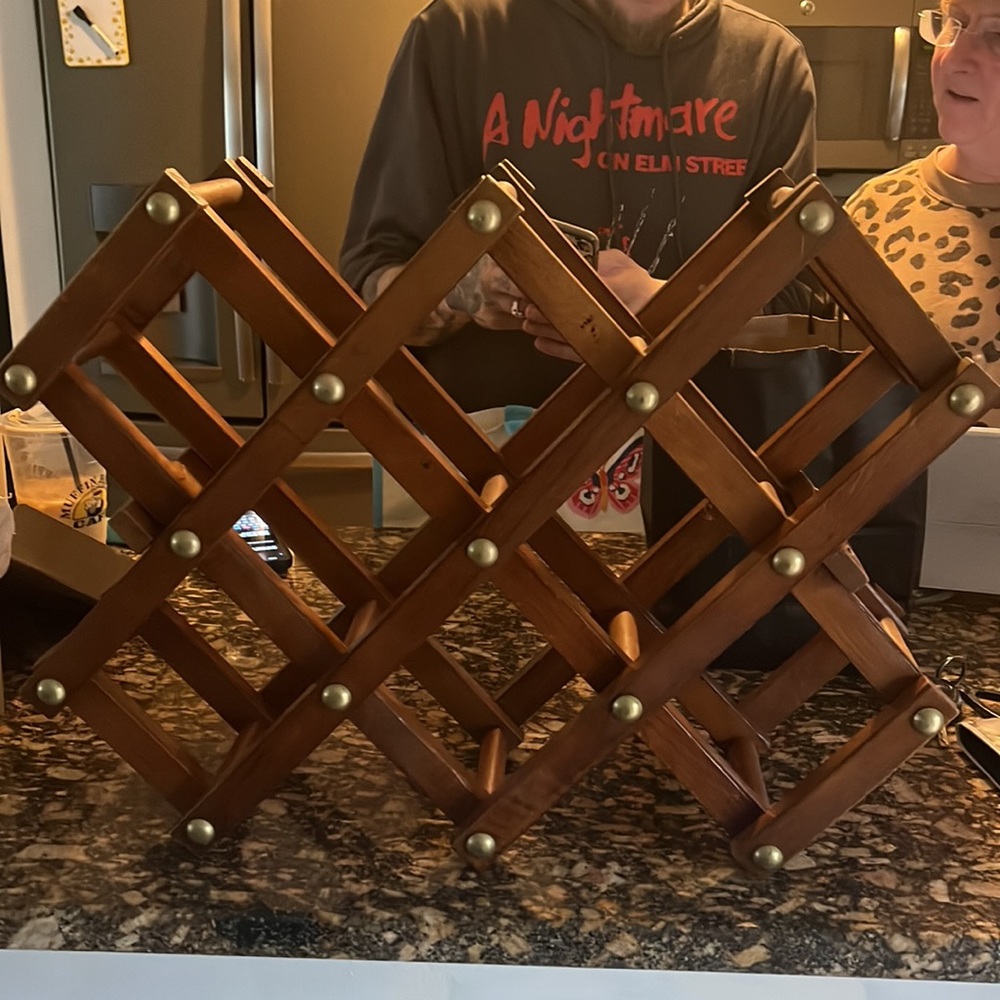 Vintage wooden wine rack